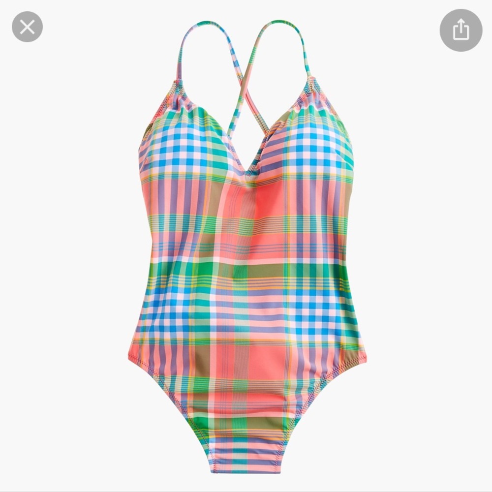 NWT JCrew Lace-Up Back One-piece Swimsuit